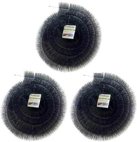 3X Porcupipe Gutter Brush - 4m x 100mm Black