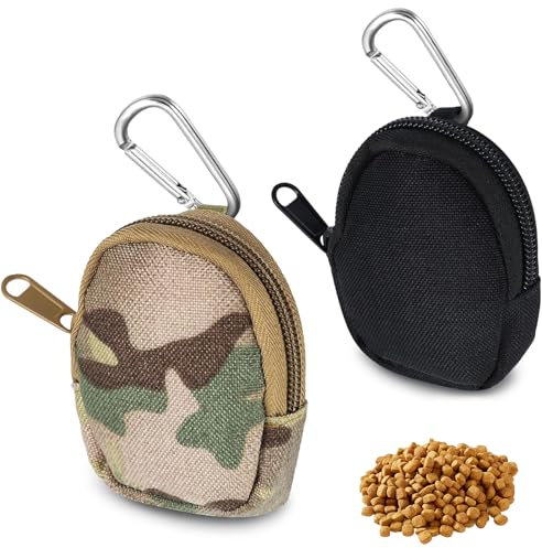 Zovator Small Dog Treat Pouch, 2 Pcs Pet Puppy Dog Walking Bags Pocket Puppy Dog Training Pouch Hand-Free Dog Treat Bag Dog Treat Pouches for training with Mezzanine and Carabiner