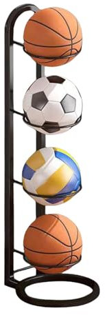 Support Ballon Foot - Support De Balle Verticale, Organiseur De Basket-Ball, Présentoir Multicouche, Rangement Pour Balles De Garage, Support De Rangement Pour Ballon, Support Ballon Basket En Métal