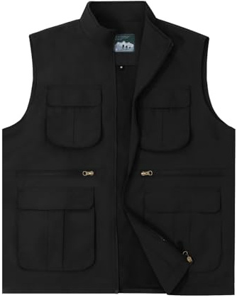 7VSTOHS Herren Schnelltrocknende Westen, Outdoor-Arbeitsweste Multi-Pocket-Angelweste Lichtfeldweste, Sommer-Multifunktionsweste Atmungsaktive