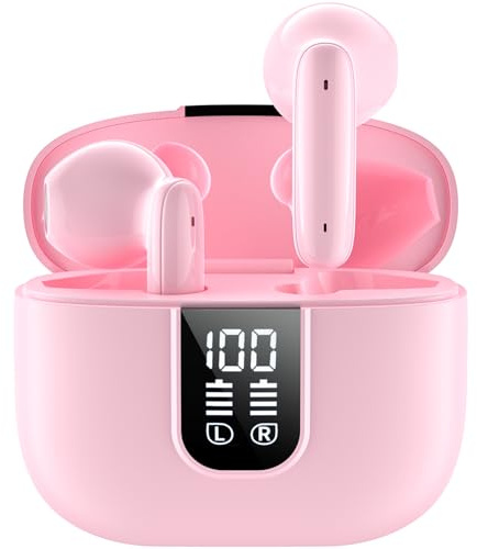 Kopfhörer Kabellos Bluetooth 5.4, In Ear Kopfhörer mit 6 Mic, ENC Noise Cancelling, 2025 Neue Earbuds Surround-Sound, Leicht/35 Std. Spielzeit/IP7 Wasserabweisend/LED-Anzeige, Ohrhörer für den Alltag