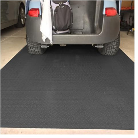 RAGOPILEN Alfombra de Goma para Suelo de Garaje, Alfombrilla de Vinilo de PVC for Garaje, Placa de Diamante Negra, 3 mm de Grosor, Varios tamaños(1X1m/3.3X3.3ft)