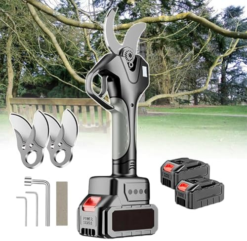 Tijeras de podar eléctricas inalámbricas de Mano con Estuche de Transporte, con pértiga Extensible - Tijeras de podar eléctricas inalámbricas de 40 mm para Cortar Ramas de árboles