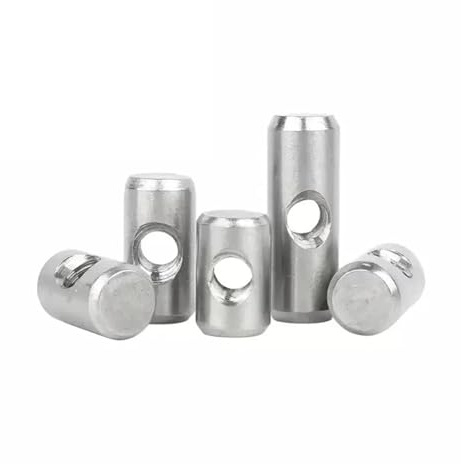 Tuerca de barril, Pernos cilíndricos de acero inoxidable 304 con pasador, espiga, orificio transversal y tuerca embutida for accesorios muebles madera(M6x16-10(5pcs))