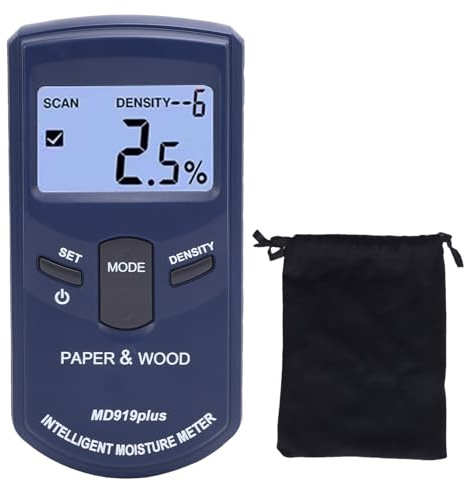 Holz-Wasserzähler, digitaler Betonwand-Baupapier-Wasserdetektor, Luftfeuchtetester, professionelles multifunktionales Feuchtigkeitsmessgerät für Bau, Brennholz, Trockenbau,