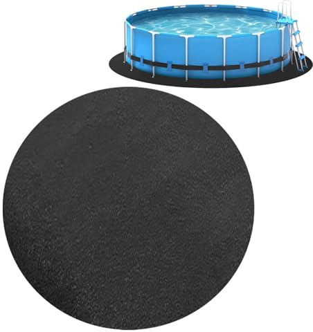 Generisk rund poolmatta, utomhusmatta, golvmatta för utomhus bubbelpooler – rund pool liner, skyddar och isolerad – poolunderlag poolunderlag, (svart, 305 cm)