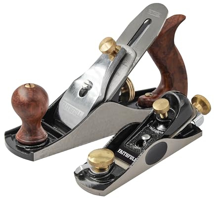 Faithfull No.4 & No. 60 ½ Plane Set – Precision Machined Cast Iron Hand Planes with FSC Wooden Handles for Smoothing, Trimming, End Grain Work & General Woodworking