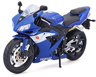 Bauer Spielwaren 2049746 Maisto Yamaha YZF-R1: Originalgetreues Motorradmodell im Maßstab 1:12, mit Federung und extra Seitenständer, blau (531102)