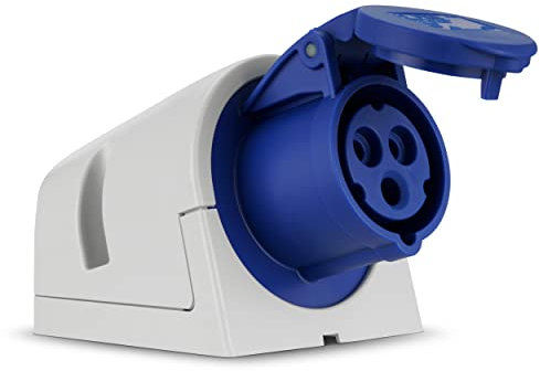 CEE Steckdose Aufputz - Versorgt Sie draußen optimal mit Strom - Caravan Steckdose für die Nutzung aller elektrischen Geräte, geeignet für Dauerstrom - Camping Steckdose IP44, blau