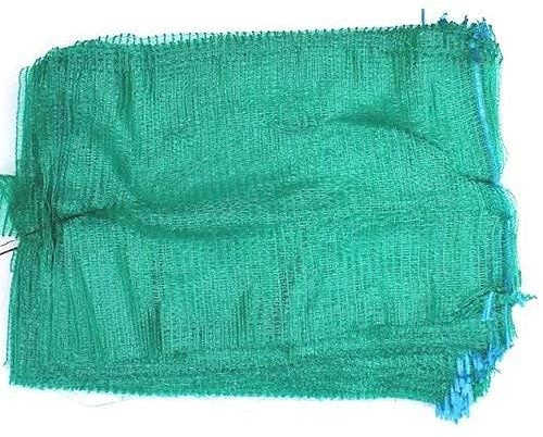 100 Green Mesh Bags 42cm x 60cm 15kg with Drawstring Mesh Raschel Bags for Vegetables, Logs and Wood