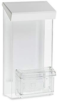 SOURCE ONE SOURCEONE.ORG Outdoor Trifold Brochure Holder with Business Card Holder, White Lid