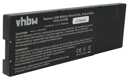 vhbw Akku kompatibel mit Sony Vaio SVS13125CVB, SVS13125CVW, SVS13126PG, SVS13126PGR Notebook (4400mAh, 11,1V, Li-Ion)