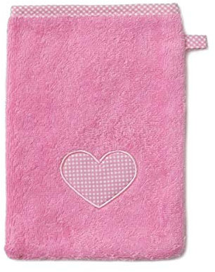Möve Hearts Waschhandschuh, Flamingo, 20 x 15 cm