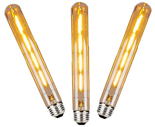 BAISHICHENG 3 Packungen T30 E27 Long Tube LED Lampe Edison Retro Vintage Dekorative Tube Glühbirnen 4W(40W Schraube Halogenlampe Ersetzen) Filament LED Lampen Warmweiß 2700K(225 mm)