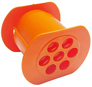 NIWWIN One Press Cevapcici Maker Hot Dog Maker Manual Sausage Maker with 7 Holes, DIY Homemade Meat Strip Squeezer, Making Delicious Stuffed Meat Filler Molds Kit Barbecue Grill Accessories (Orange)