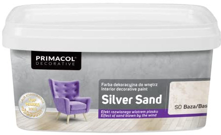 Primacol Dekorative Farbe für Innenwände, silberfarbener Sand