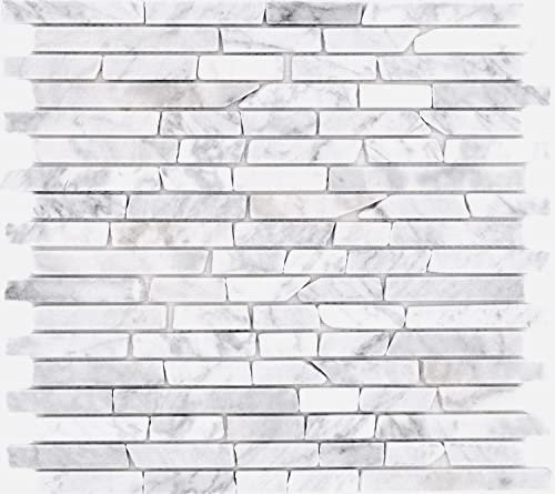 Naturstein Mosaikfliesen Marmor weiss matt Wand Boden Küche Bad Dusche - 1 Matte