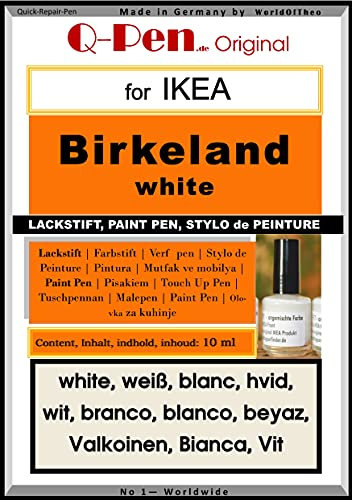 Q-Pen Ausbesserungsfarbe passend für Ikea BIRKELAND weiß - white - blanc
