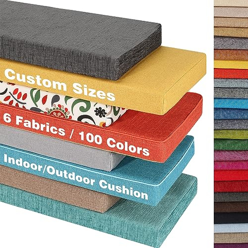 RCDPK Benutzerdefinierte Bankkissen für Innenmöbel, personalisierte Größe, rutschfeste Pads, verdicktes Schaumstoff-Möbel-Sitzkissen, Erkerfenster, Sofa, Renovierung, Outdoor, Garten, Terrasse Kissen
