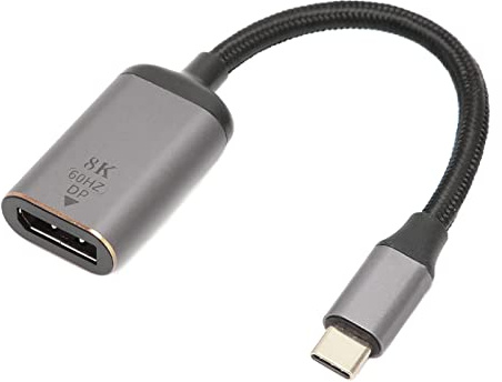 Bewinner Adaptateur USB C vers DisplayPort, Adaptateur Convertisseur 8K 30Hz 4K 144Hz HDR Type C vers 1.4 pour Bureau à Domicile, Projecteur