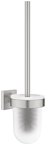 GROHE Start Cube - Toilettenbürstengarnitur (Wandmontage, verdeckte Befestigung, Material: Glas/Metall), supersteel, 40977DC0