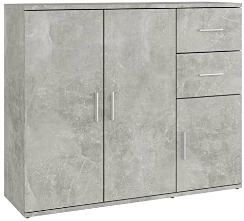 vidaXL Credenza Grigio Cemento 91x29,5x75 cm in Legno Multistrato