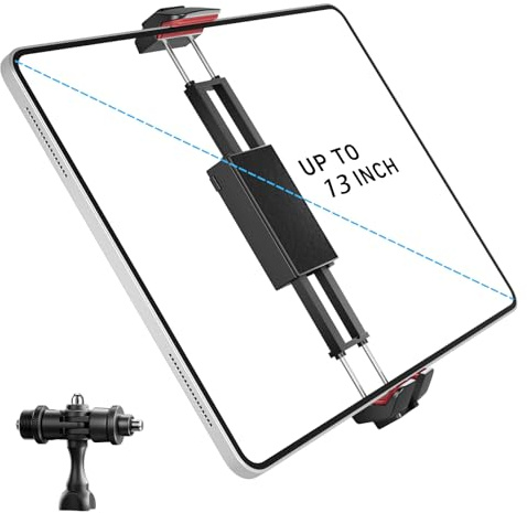 KraftGeek Phone Tripod Mount, Phone Holder for Tripod with 1/4 Screw Adapter, Tripod Mount for iPhone, iPad Pro 13, iPad Air, iPad Mini, Samsung Galaxy Tab Tablet, Cell Phone