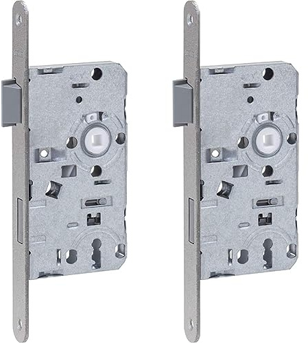 ABUS - Einsteckschloss für Zimmertüren ES BB L S 55 72 20-61673, Silber (Packung mit 2)