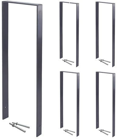 TRUTZHOLM Fahrrad Anlehnbügel Fahrradanlehner 5er Set 1190x390mm Anlehnständer zum Einbetonieren Flachstahl