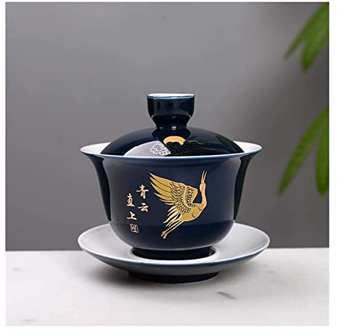 ORLOVA Kungfu Tea Set,Tea Set,Teapot Gongfu Tea Ceramic Cover Creative Kung Foot Tea Cup Blue Teacup Palace in Chinese (Color : 8) (Color : 8)