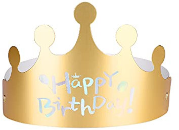 Goldene Papierkrone 30 Stück Geburtstagskrone Kinder Erwachsene Geburtstagshüte Partyhüte Verstellbar Königskrone DIY Kronenhut Goldfolie Krone Kappe für Geburtstagsfeier Baby Shower Foto Requisiten
