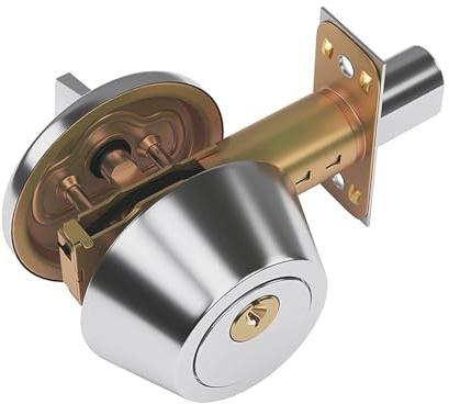 ZONADAH Door Handles Latch with 3 Keys Stainless Steel Dead Bolt Lock Lockset Anti-Theft Cabinet Locks Knob for Bedroom Bathroom