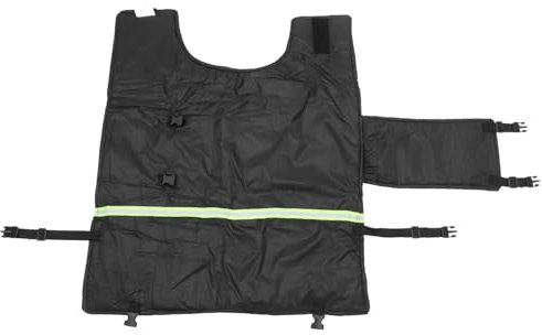 VANZACK Wasserdichte Dicke Kuhkalb-weste Mit Bauchschutz Winddicht Kältefest Atmungsaktiv Für Kleine Kälber Praktische Bequeme Winter-kalbjacke in Schwarz Mit Reflektierenden Streifen