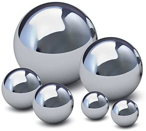 CAXUSD 6stücke Edelstahlkugeln Poliert Als Gartenkugel Für Außenbereich Terrasse Rasen Reflektierende Spiegelkugel Lichtkugeln Dekorative Gartenkugeln Aus Glatten Metallkugeln