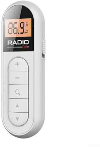 Radio digital, radio FM recargable de bolsillo con clip trasero, radio portátil con pantalla LCD, FM 76-108 MHz ()