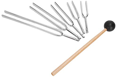 128 Hz, 256 Hz, 512 Hz, 1024 Hz, 2048 Hz Stimmgabel aus Aluminiumlegierung, Klangheilungstherapie-Werkzeugset für Yoga, Physiotherapie, Aromatherapie, SPA, Musiker, Lehrer,