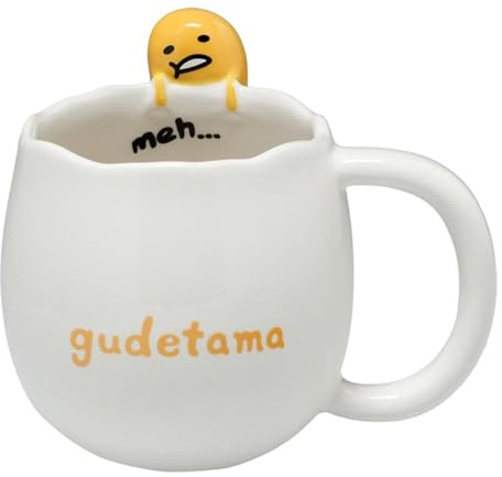 Paladone |Gudetama Lazy Egg Ceramic Coffee Mug | Officially Licensed Sanrio Merchandise | Collectors Item | Anime Novelty Gifts | Drinkware