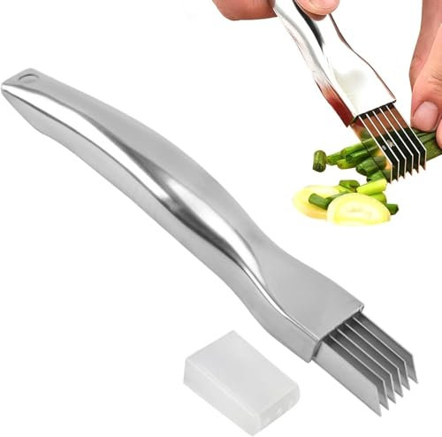COAPAK Cuchillo rallado, nuevo cuchillo de cebolla verde de acero inoxidable 2024, cuchillo rallado, cuchillo rallado, herramienta de corte de alimentos domésticos multifuncional, cuchillo rallado