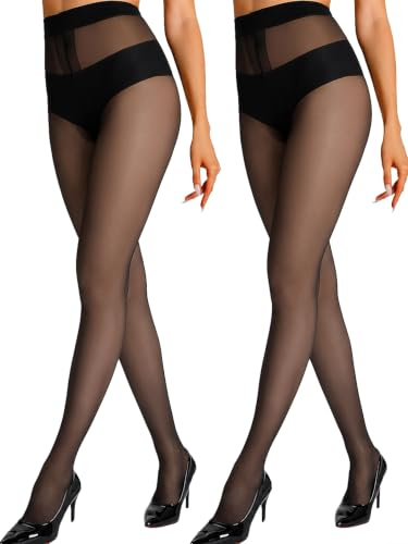 HONENNA Damen Feinstrumpfhosen 2er Pack, Ultra Dünn 20 DEN Strumpfhose mit Verstärktem T-Schritt und Control Top