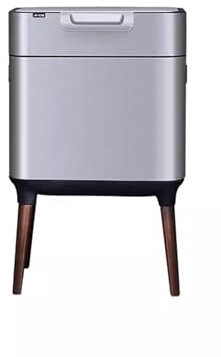 Cubo de Basura Bote de basura clasificado for cocina Tipo de prensa for el hogar Sala de estar Oficina Pies altos de acero inoxidable con tapa Botes ligeros de gran capacidad de lujo Cubo de Reciclaje
