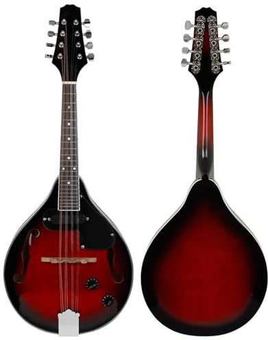 Mandolin Musical Instrument Mandolin Red Black Edge Electric Mandolin Guitar Eight-string Electric Box Mandolin(Red)