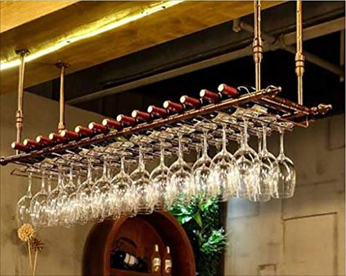 Weinregal aus Eisen im Retro-Stil für Bar, Theke, Restaurant und Zuhause, Wandmontage, Weinglashalter mit Spind, Vintage-Stil, Weinaufbewahrungsregal, 60 x 30 cm