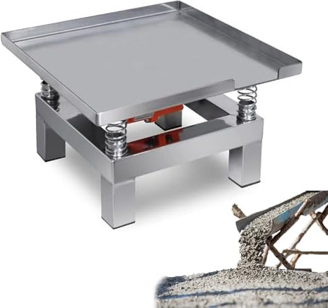 WUCIOA Kleiner Beton-Rütteltisch, elektrischer Beton-Flachplattenrüttler, Vibrationstest, Edelstahl-Beton-Vibrationsprüfstand zum Entfernen von Blasen, Schütteln des Niederschlags(220V)
