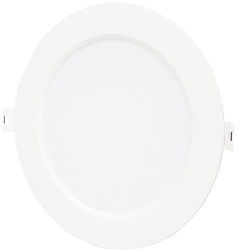Bright Source Core LED Round Panel Downlight, Slimline Recessed Ceiling Spotlight, 12W, 1080lm, 4000K Cool White, IP20, 150mm Cutout, LED Driver Included