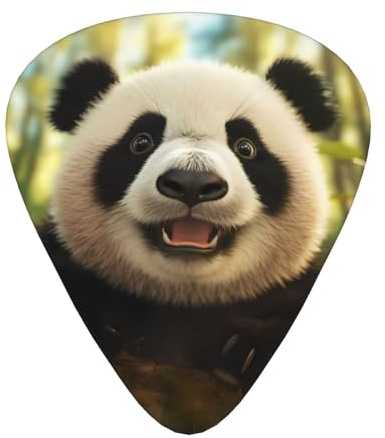 LLKGOT Panda Portraitfoto Picture Guitar Plektrum 12 pieces with three thickness plectrum combinations suitable for bass and ukulele