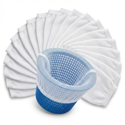 QWORK® 20 Pièces Chaussettes Skimmer Piscine, Chaussettes filtrantes, Bas filtrants en Nylon Ultra-Fin, pour Une Filtration Fine des salissures et des Feuilles