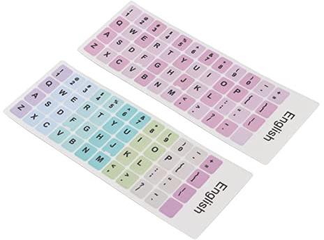 RASTKY Large Bright Yellow Lettering 2pcs Keyboard Stickers Colorful English Language Coating Material Computer Keycaps Stickers Universal Replacement English Keyboa (A)