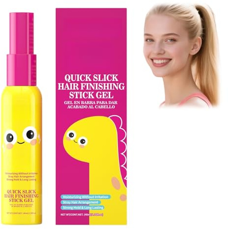 K/ids Quick Slick Hair Finishing Stick Gel,Hair Finishing Stick,Dinosaur Hair Gel and Finishing Stick,Gentle Brush-on Stray Hair Tamer,Fly Away Hair Stick,Hair Mascara for Flyaway Hairs,40ml
