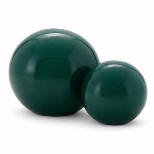 Dekokugeln 2er Set – Ø 20 & 30 cm – Steinzeug Keramik Gartenkugeln frostfest, UV-beständig & witterungsbeständig – Gartendeko für Garten, Terrasse & Balkon (Waldgrün)