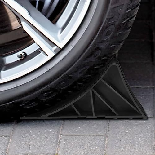 Kaloriko Unterlegkeile 2 Stk Kunststoff 25x10x11,5 cm mit Montagehalter für Auto Anhänger Wohnmobil Caravan LKW Traktor rutschfeste Radstopper Bremskeil Reifenkeil zur sicheren Parkposition